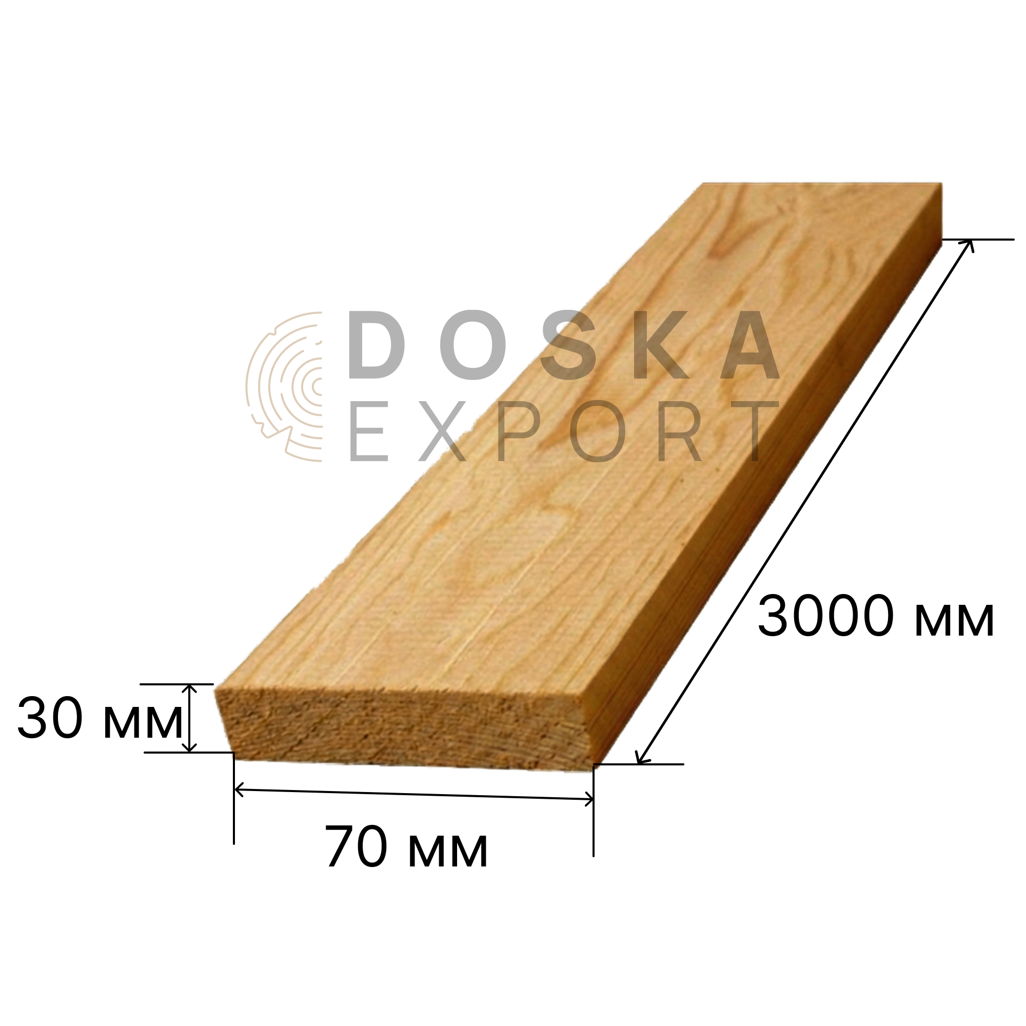 Доска обрезная из термоясеня 30*70*3000