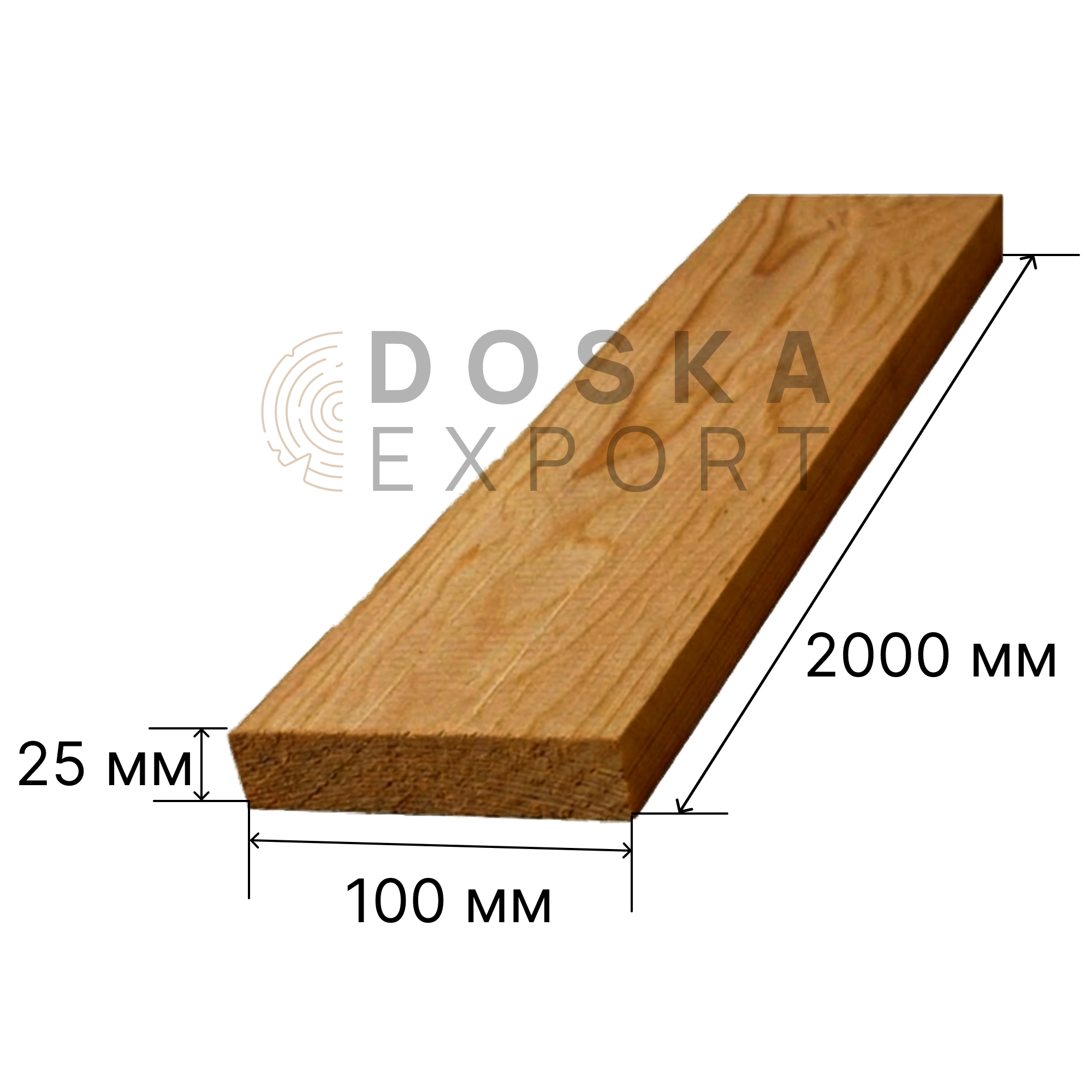 Доска обрезная из термоберёзы 25*100*2000